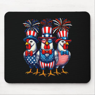 Tapis De Souris Poulet Patriotique Drapeau Usa Amoureux Des Poules