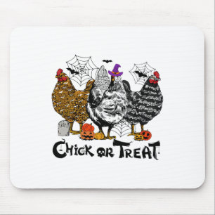Tapis De Souris Poulets D'Halloween Ou Treat Pum De Saison Éffraya