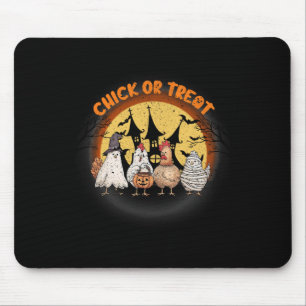 Tapis De Souris Poulets d'Halloween Squelette Chick Ou Treat Éffra