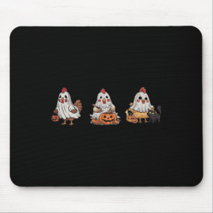 Tapis De Souris Poulets En Costume Fantôme Citrouille Chat Noir Ha