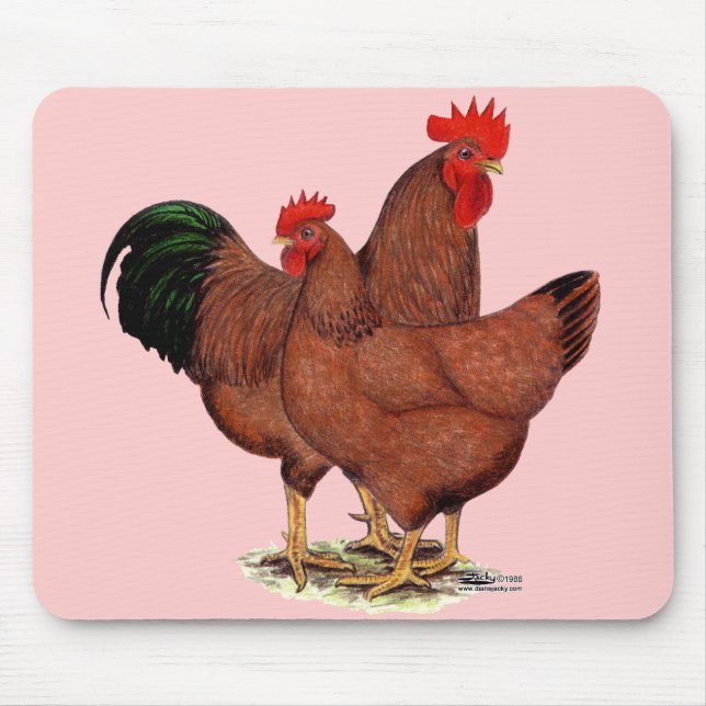 Tapis De Souris Poulets rouges de production (Devant)