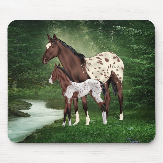 Tapis De Souris Pouliche et poulain de cheval Appaloosa (Devant)