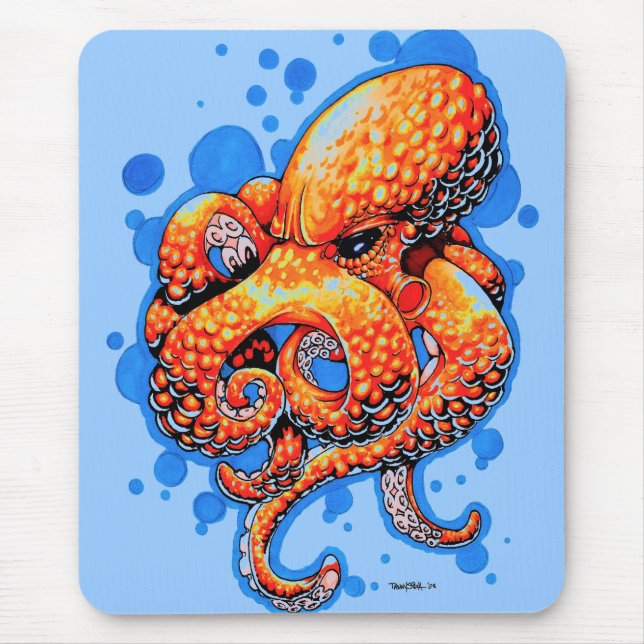 Tapis De Souris poulpe orange - (Devant)