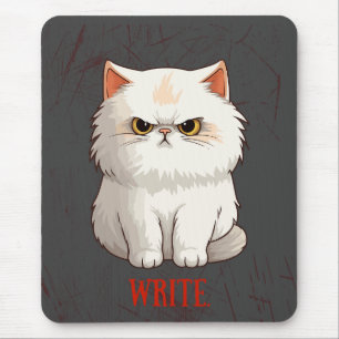 Tapis De Souris Poupée de souris d'encouragement du chat grincheux