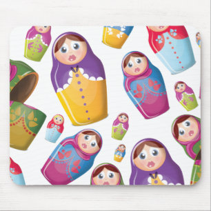 Tapis De Souris Poupée Matryoshka - Motif russe de poupées imbriqu