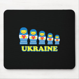 Tapis De Souris Poupées russes d'Ukraine en forme de coeurs