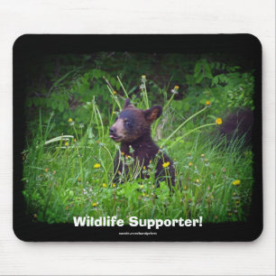 Tapis de souris pour amateur de faune ourson noir
