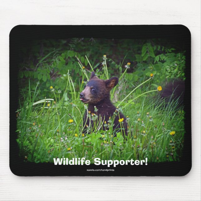 Tapis de souris pour amateur de faune ourson noir (Devant)