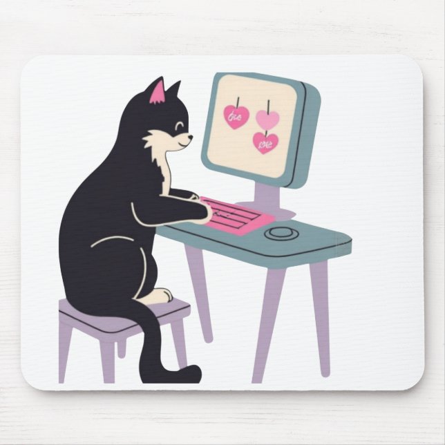 Tapis de souris pour amateurs de chats Chat smokin (Devant)