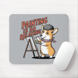 Tapis de souris pour artistes corgis, la peinture