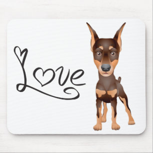 Tapis de souris pour chien chiot Doberman Pinscher