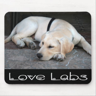 Tapis de souris pour chiot Labrador Retriever jaun