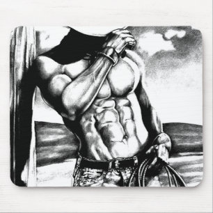 Tapis De Souris Pour hommes l'art masculin musclé cowboy bodybuild