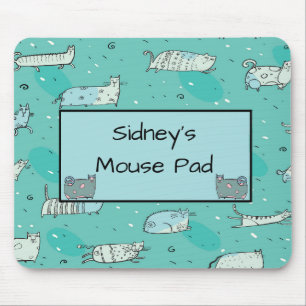 Tapis de souris pour jeune fille avec des chats co