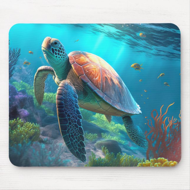 Tapis de souris pour la faune océanique avec des t (Devant)