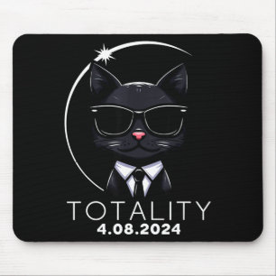 Tapis De Souris Pour lunettes de soleil de chat d'éclipse solaire 