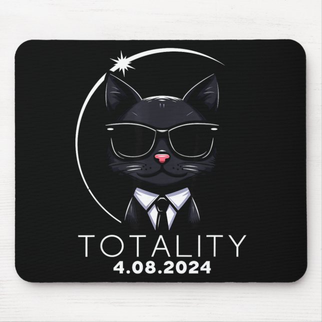 Tapis De Souris Pour lunettes de soleil de chat d'éclipse solaire  (Devant)