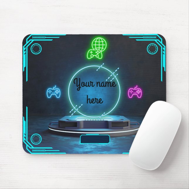 Tapis de souris pour manette de jeu néon sur mesur (Avec souris)