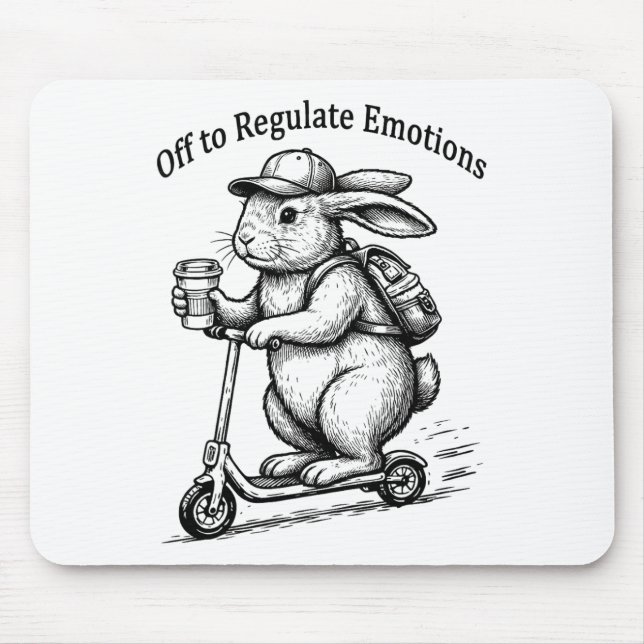 Tapis De Souris Pour réguler les émotions drôle de lapin Bunny Sco (Devant)