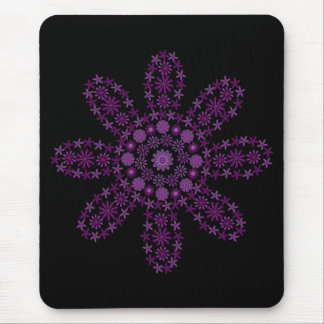 Tapis de souris pourpre de noir de fleur de bande