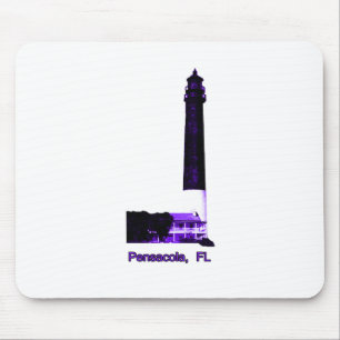 Tapis De Souris Pourpre de phare de Pensacola FL le MUSÉE Zazzle