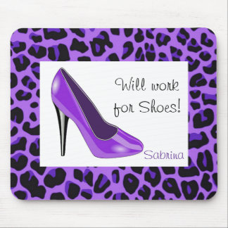 Tapis de souris pourpre de talon haut