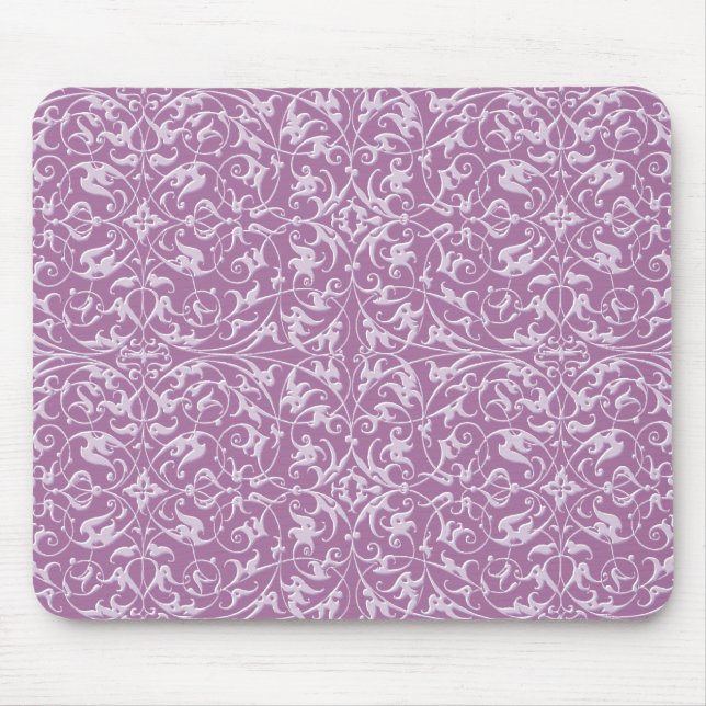 Tapis De Souris Pourpre ornemental de motif (Devant)
