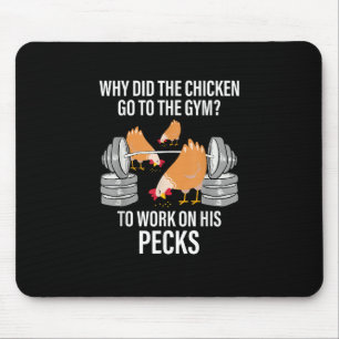 Tapis De Souris Pourquoi le poulet est allé à la gym drôle d'anima