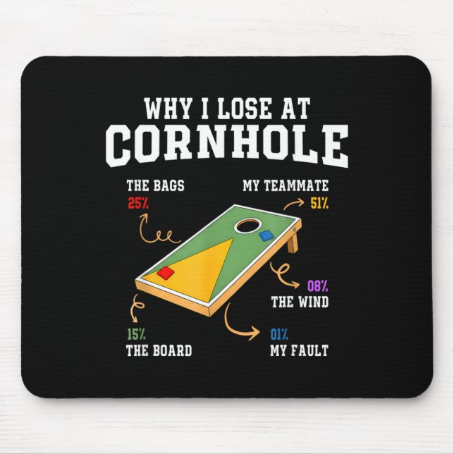 Tapis De Souris Pourquoi Perdre Au Cornhole Drôle Lancer Cornhole  (Devant)
