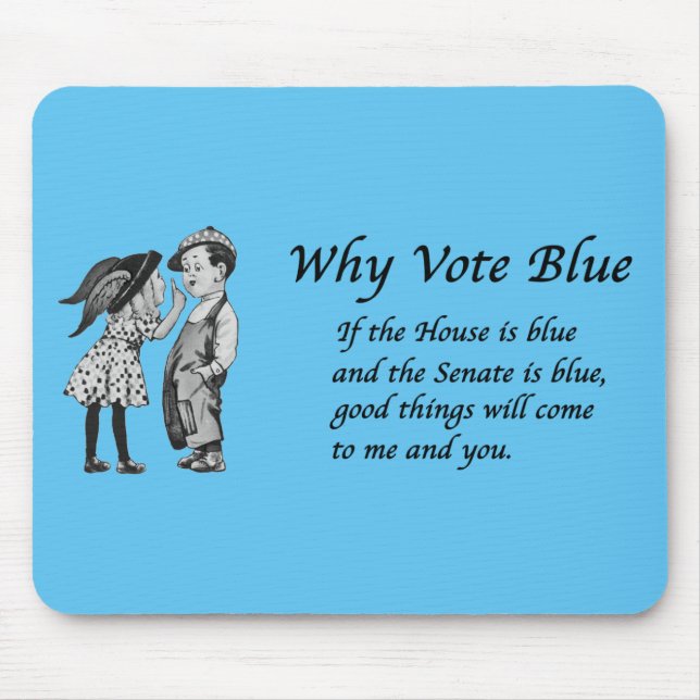 Tapis De Souris Pourquoi voter bleu en 2026 (Devant)
