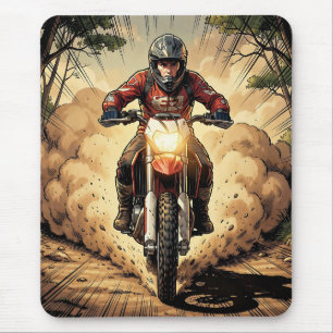 Tapis De Souris Poussière et détermination Motocross à plein régim