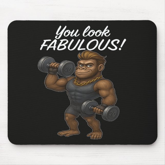 Tapis De Souris Power Lifter Gorilla - Fabrique et Fierce (Devant)