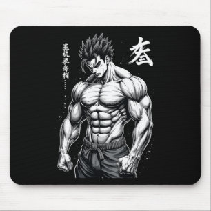Tapis De Souris Powerlifter Japonais Style Anime Muscle Bodybuilde