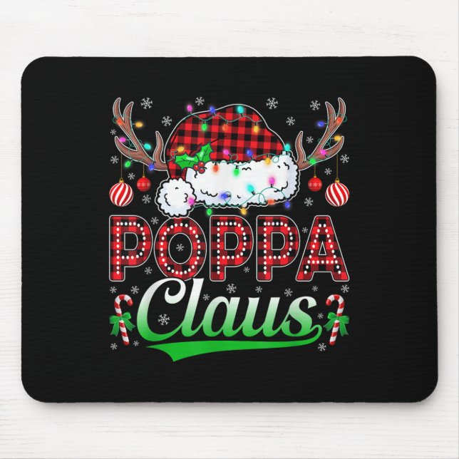 Tapis De Souris Ppa Claus Christmas Lights Matching Family Xmas Pa (Devant)