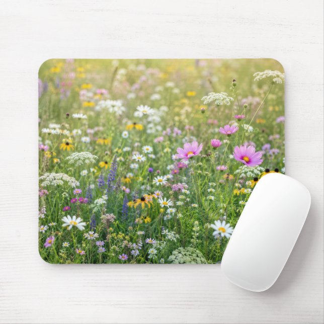 Tapis De Souris Prairie fleurie estivale (Avec souris)