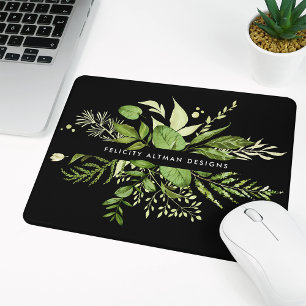 Tapis De Souris prairie sauvage   Black & Green Botanical Personna