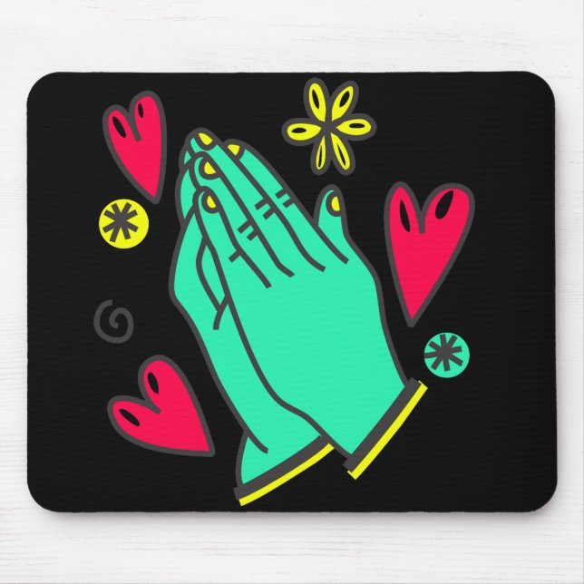 Tapis De Souris Praying Hands I BlkBkg I (Devant)