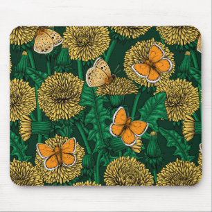 Tapis De Souris Pré de Dandelion sur vert foncé