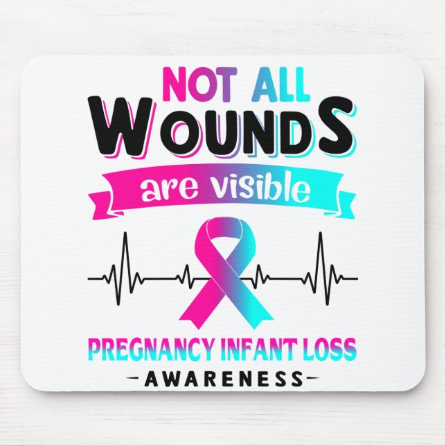 Tapis De Souris Pregnancy Infant Loss Awareness Month Ribbon Toxit (Devant)