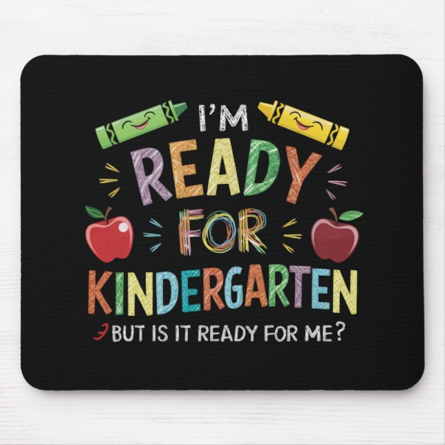 Tapis De Souris Premier jour de maternelle pour les enfants, retou (Devant)