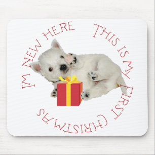 Tapis De Souris Premier Noël de chiot Westie