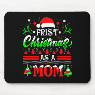 Tapis De Souris Premier Noël en tant que maman drôle nouvelle mama