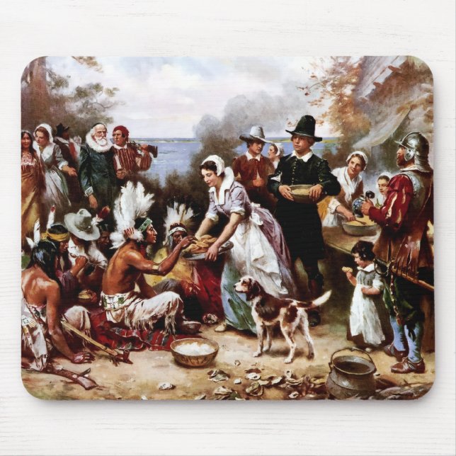 Tapis De Souris Premier Thanksgiving, 1621. Art (Devant)
