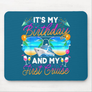 Tapis De Souris Première croisière d'anniversaire Célébration d'an