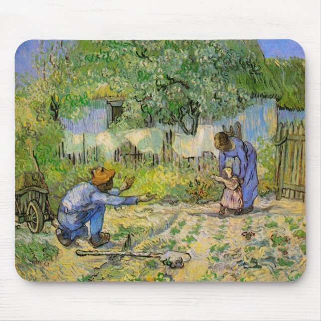 Tapis De Souris Premiers Pas (d'après Millet) de Vincent van Gogh (Devant)