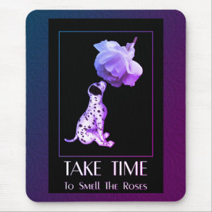 Tapis De Souris Prenez Le Temps Chiot Et Rose Inspiration