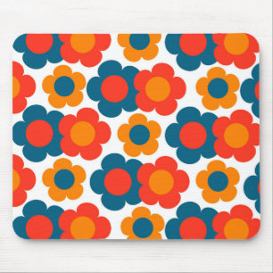 Tapis De Souris Preppy Blue Orange Hippie Motif