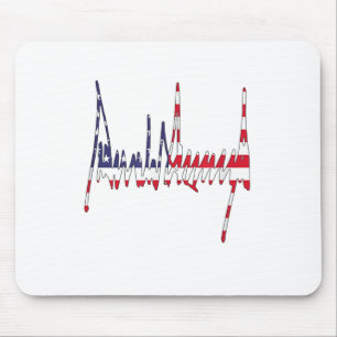 Tapis De Souris Président Trump Signature USA Drapeau couleur patr