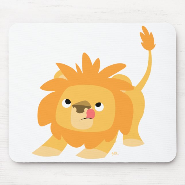 Tapis De Souris Prêt pour le printemps Cartoon Lion mousepad (Devant)