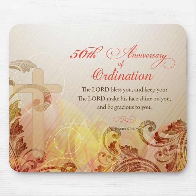 Tapis De Souris Prêtre, 50e anniversaire de la bénédiction de l'or (Devant)